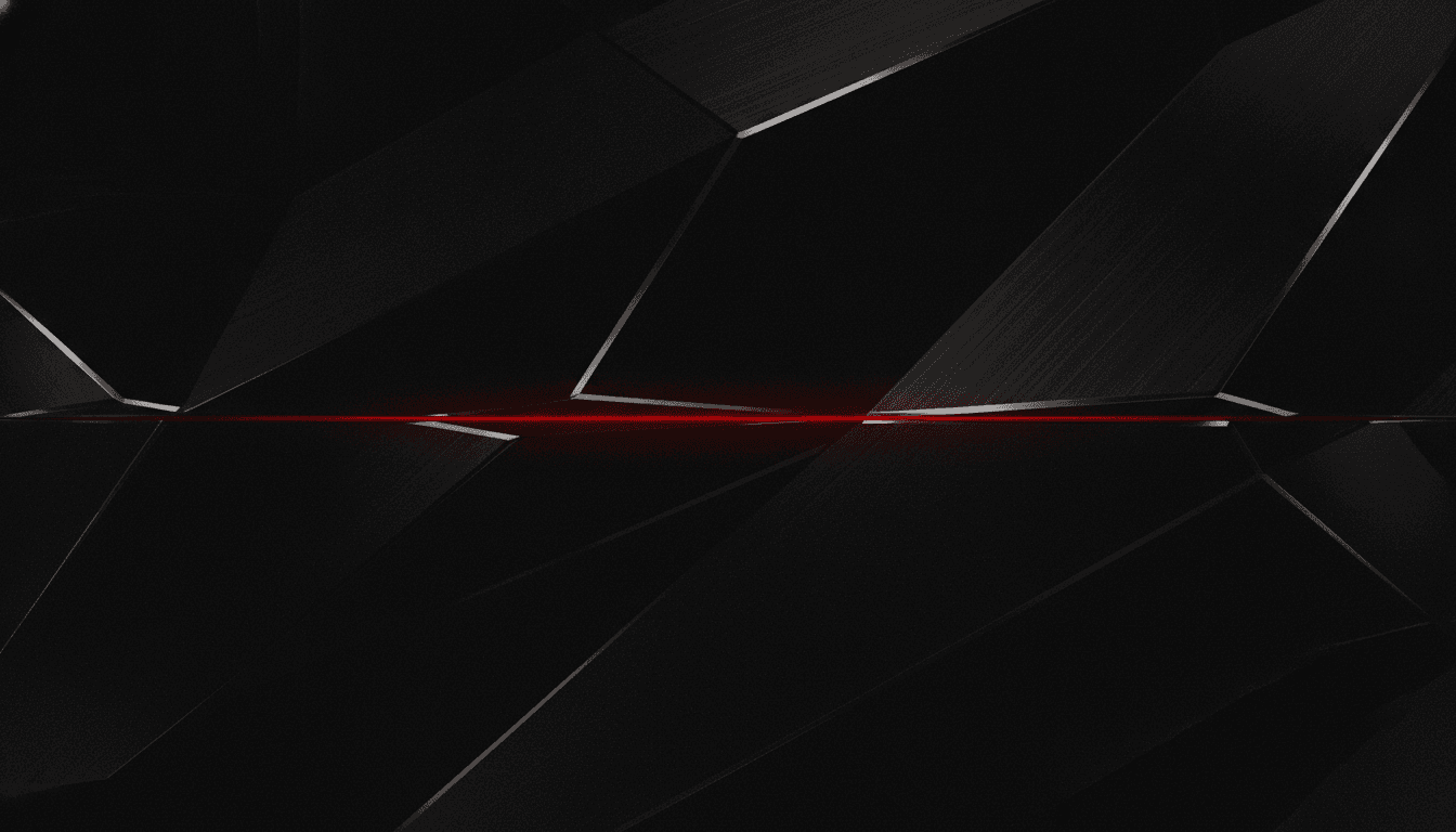 Clean brushed facets, one thin red split down the middle