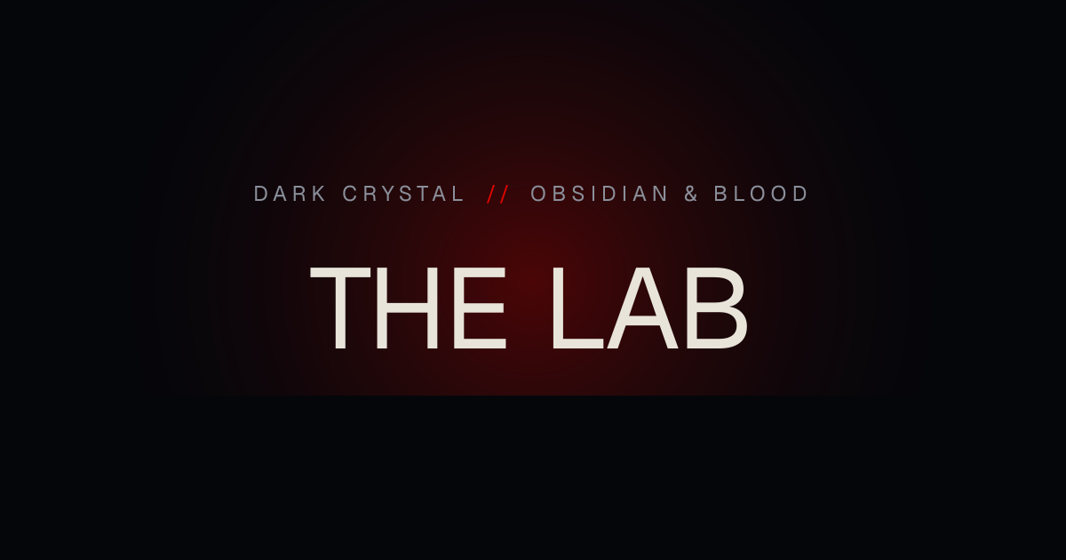 Dark Crystal wordmark and anti-slop machine